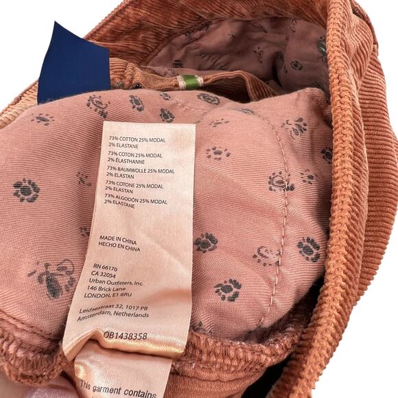 Anthropologie Pilcro The Icon Corduroy Pants Mid-Rise Wide Flared Rust Size 27 - Picture 15 of 15